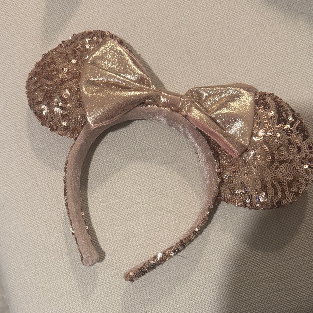 Disney Glittering Rose Gold Mouse Ears Headband